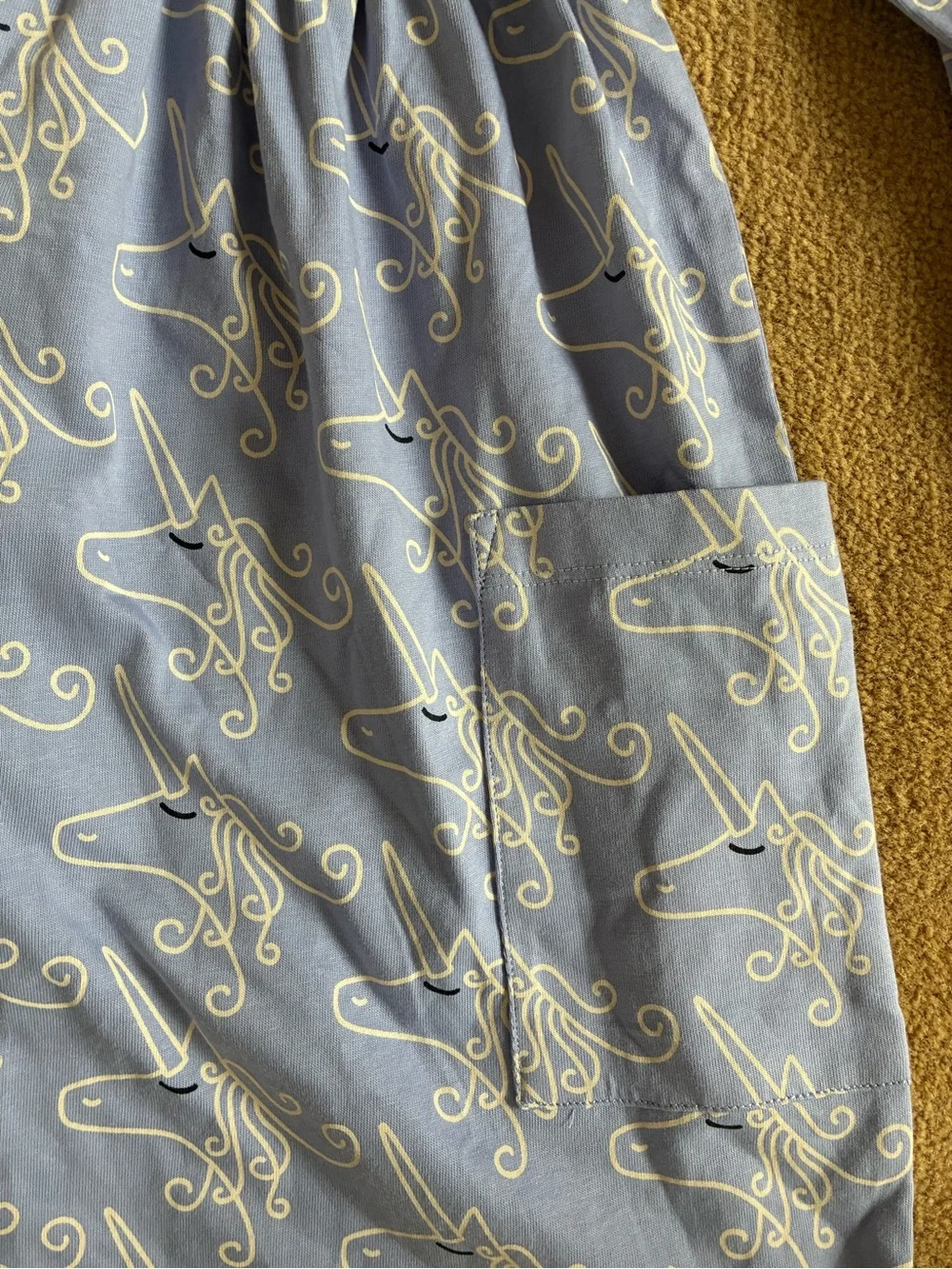 Hannah Andersson Girls Light Purple Unicorn Pocket Dress Never Worn